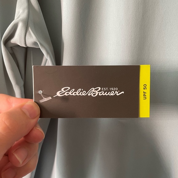 EDDIE BAUER XL Long Sleeve T-Shirt UPF 50 Crew Neck Stone Blue Bear - Picture 7 of 9